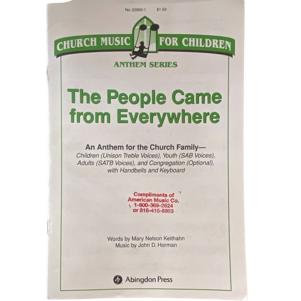 The People Came from Everywhere Sheet Music SATB Handbells Keyboard Mary Nelson
